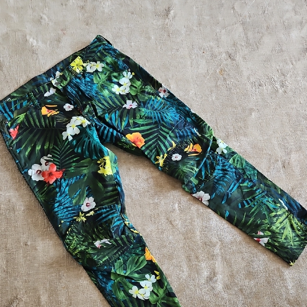 G-Star Tropical Print Men's Leggings - Green and Multicolor